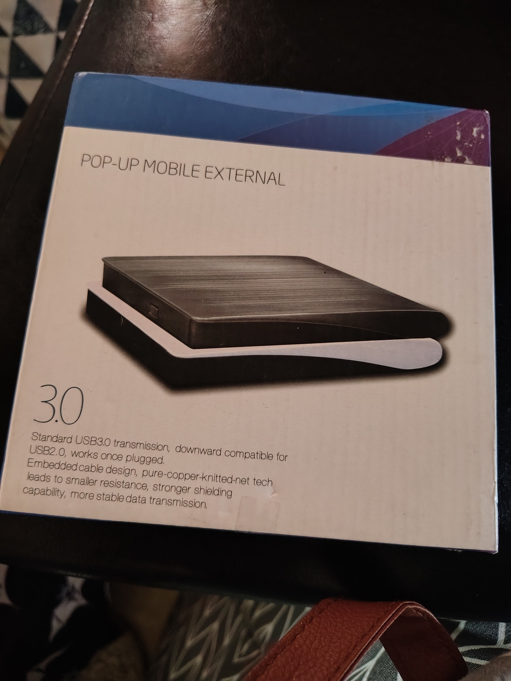 NIB Pop-Up Mobile External USB 3.0 CD/DVD-RW Drive - Portable Optical Reader